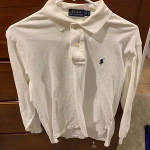 White polo long sleeve shirt